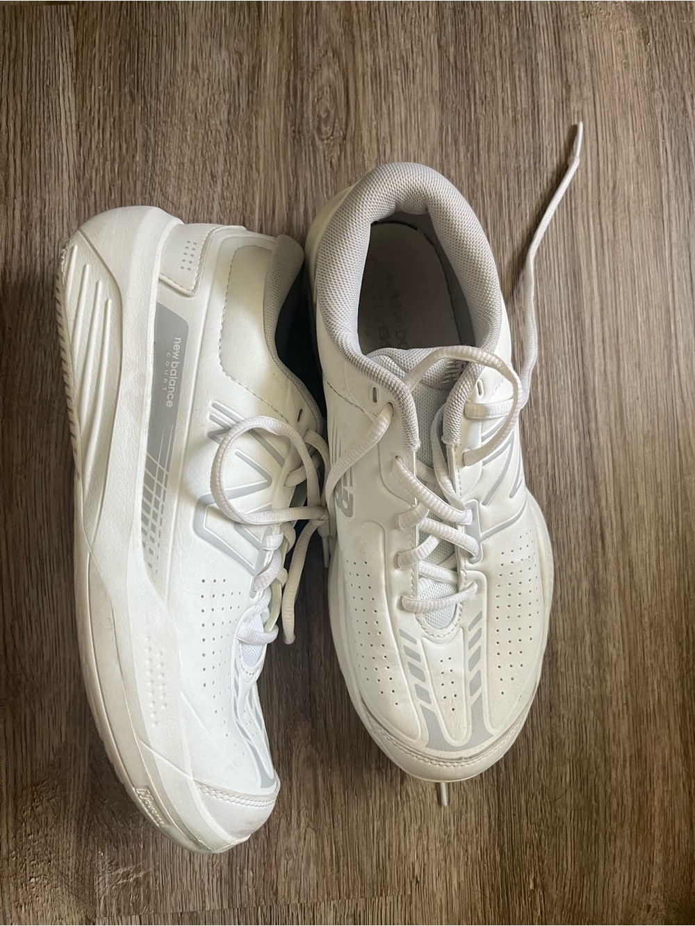 New Balance White and Light Gray Athletic Trainers